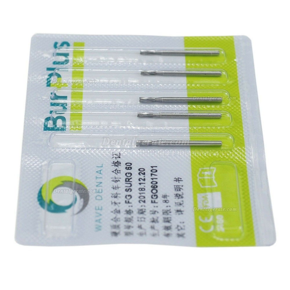 10 St&uuml;ck FG SURG 60# FG-Schaft Hartmetallbohrer Zahnmedizin Gerader Spaltkopf (zylindrisch) Hartmetallbohrer Zahnbohrer